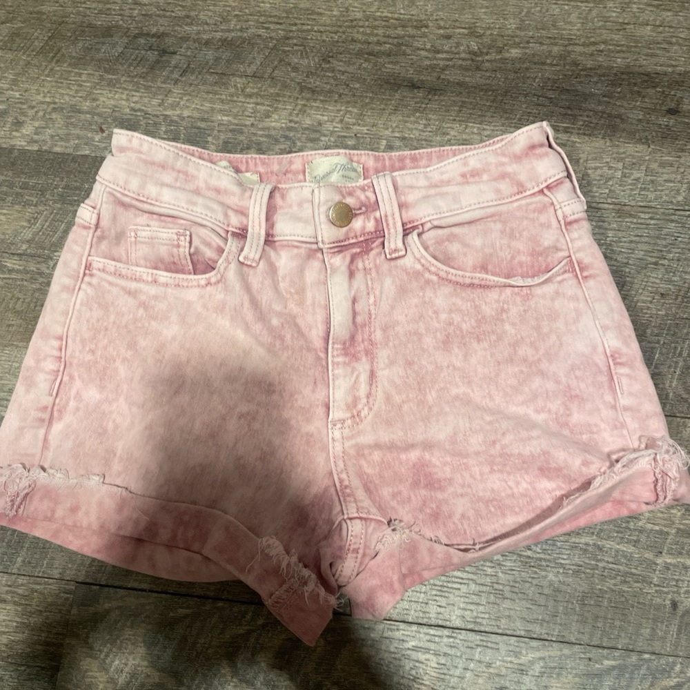 Pink denim shorts